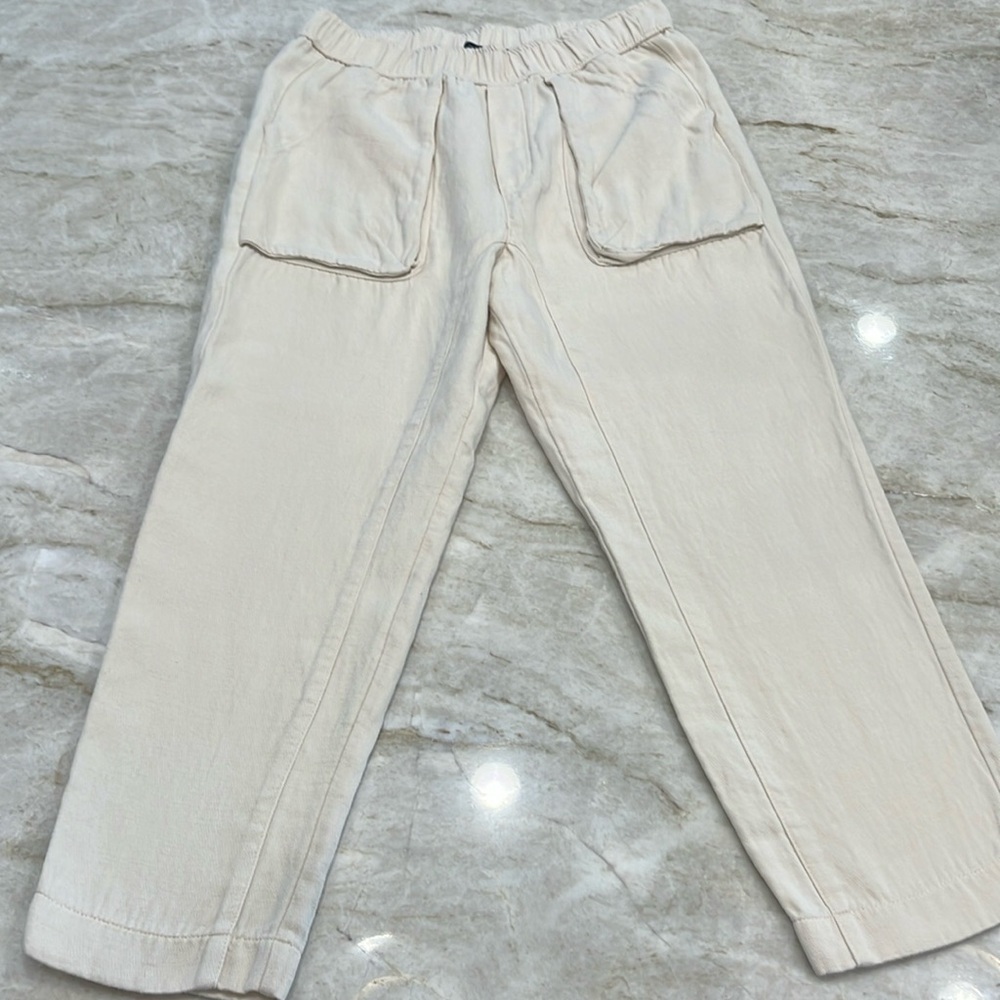 ZARA High Rise Slouchy Tapered Pants – Ivory, Size Small‎ - Picture 5 of 14